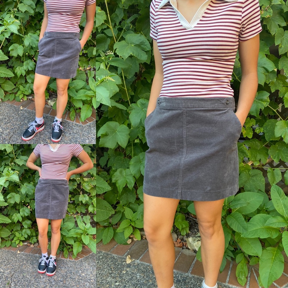 Banana Republic Grey Corduroy Skirt